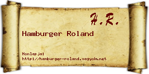 Hamburger Roland névjegykártya